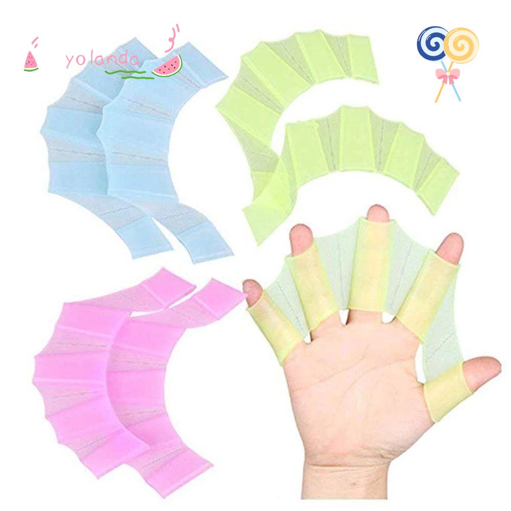 YOLA 1 Cặp Vây Silicone Bọc Ngón Tay Tập Bơi Chống Nhấn Tay Dễ Sử Dụng