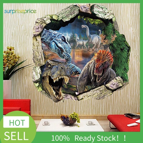 Miếng Dán Tường Hình Khủng Long Hoạt Hình Tháo Rời Được Trang Trí Phòng Bé Trai