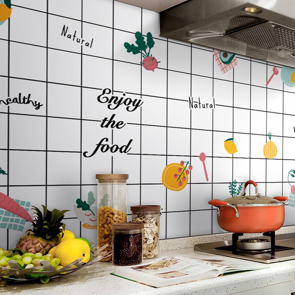 Miếng Dán Tường Chống Dầu Chống Ẩm Chống Nấm Mốc Trang Trí Nhà Bếp