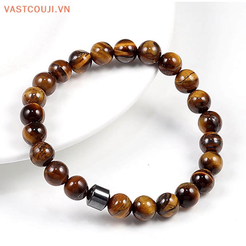 Vòng Tay Chuỗi Hạt Đá Hematite Màu Xanh Lá Phong Cách Phật Giáo Cho Nam Và Nữ