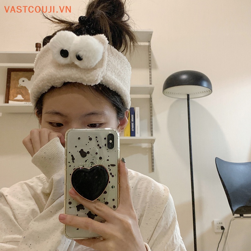Băng Đô Cài Tóc Mềm Mại Co Giãn Họa Tiết Đôi Mắt To Vui Nhộn Cho Spa / Trang Điểm