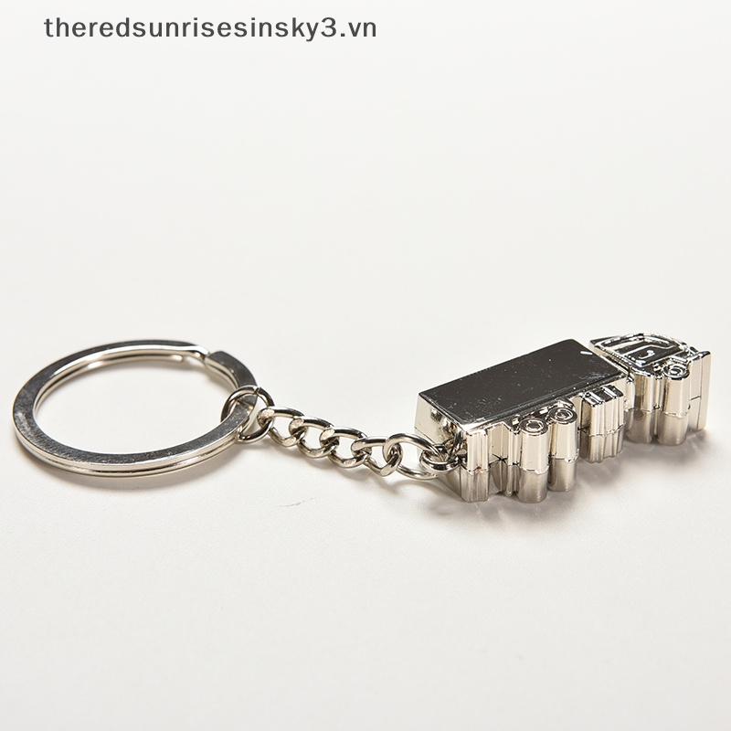 Móc Khóa Kim Loại Mini Hình Xe Tải 3D Dễ Thương Sáng Tạo