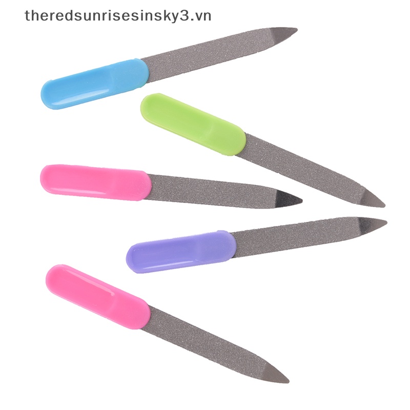 Bộ 5 Cây Dũa Móng Tay Bằng Kim Loại Hai Mặt Thời Trang