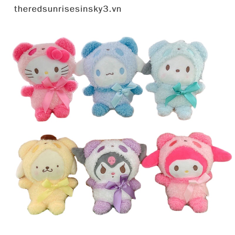 Móc Khóa Hình Búp Bê Nhồi Bông Kuromi Cinnamoroll 14cm Dễ Thương