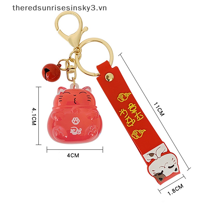 # # Móc Khóa Cao Su Pha Lê Cát Chảy Lỏng Hình Mèo May Mắn Thời Trang.