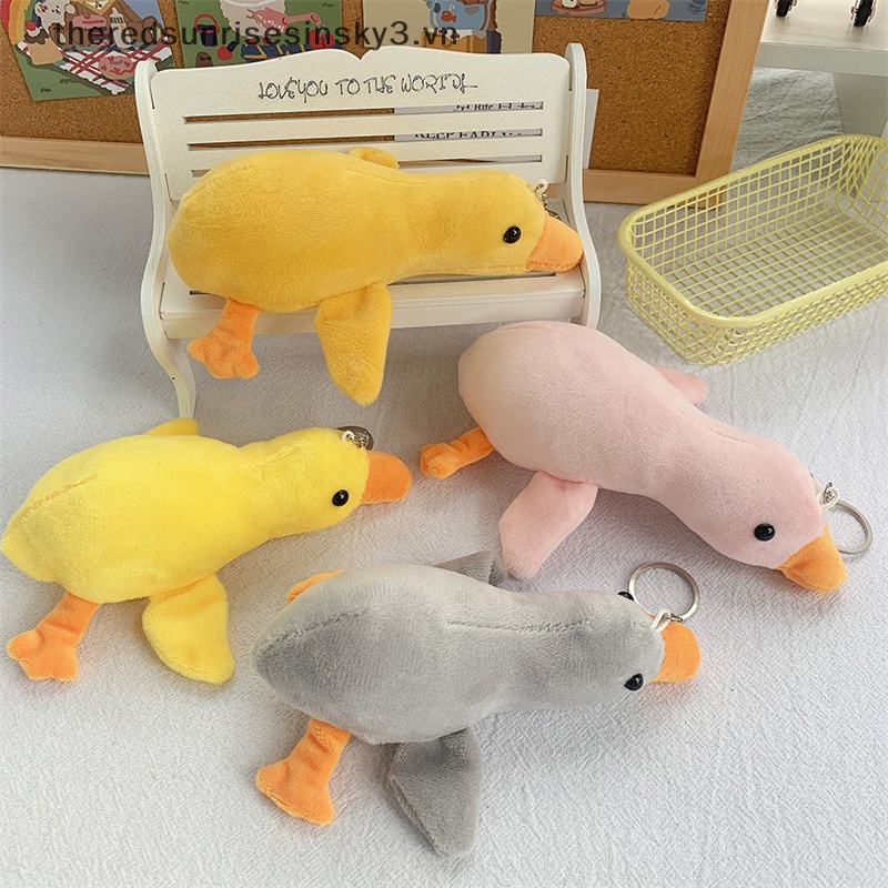 1 Móc Khóa Vịt Nhồi Bông Nằm Dễ Thương Dành Cho Bạn Gái