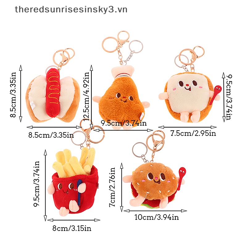 1 Móc Khóa Hình Đồ Ăn Nhồi Bông Ngộ Nghĩnh Thời Trang