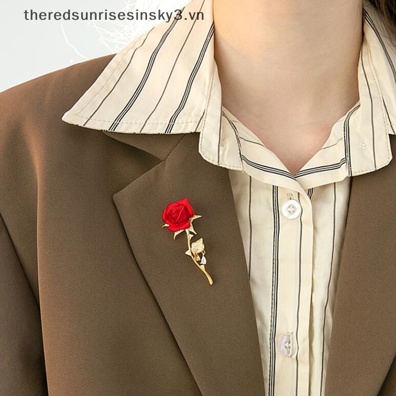 Ghim Cài Áo Hình Hoa Hồng Thanh Lịch Sáng Tạo Thời Trang Mùa Hè Cho Nữ