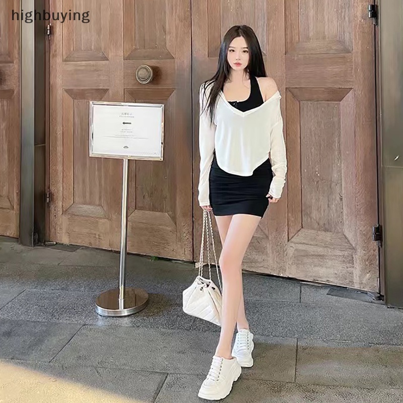 Đầm Mini Hai Dây Màu Trơn Dáng Ôm Thời Trang Mùa Hè Dành Cho Bạn Nữ Mới