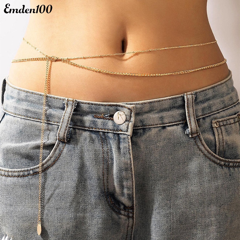 [EMDEN] Chuỗi Dây Xích Thắt Lưng Hai Lớp Mỏng Đa Năng Có Thể Điều Chỉnh Trang Sức Cho Nữ