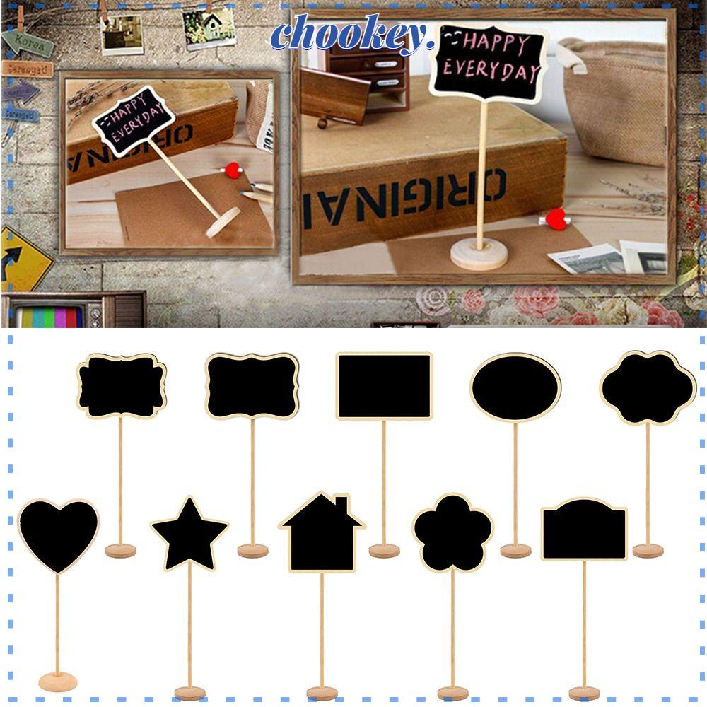 CHOOKEY Bộ 10 Bảng Đen Viết Phấn Có Đế Bằng Gỗ Hình Dạng Đặc Biệt Chất Lượng Cao Cho Tiệc Cưới