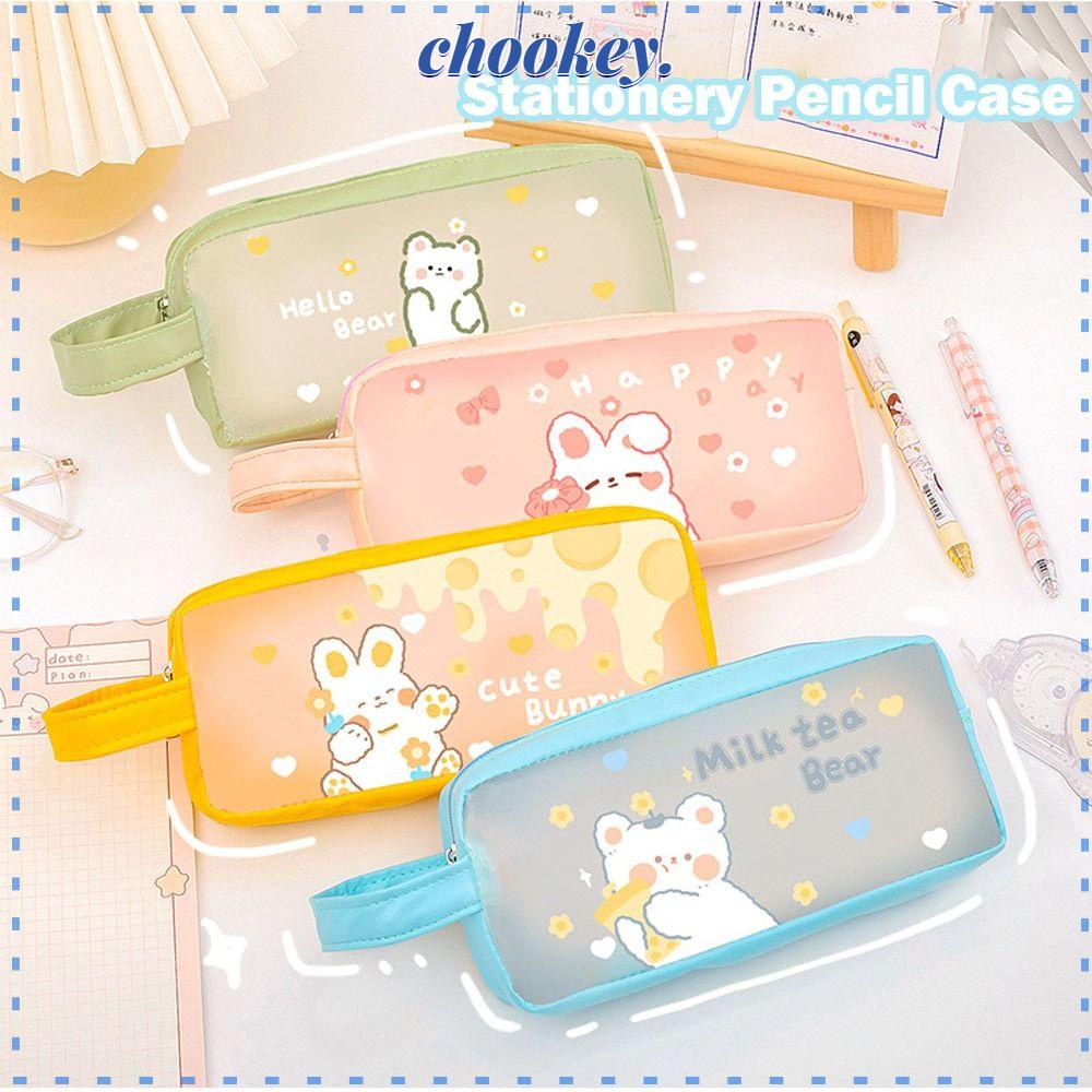 CHOOKEY Túi Đựng Bút Chì Cỡ Lớn Chống Thấm Nước Thiết Kế Dễ Thương Cho Học Sinh Ốp