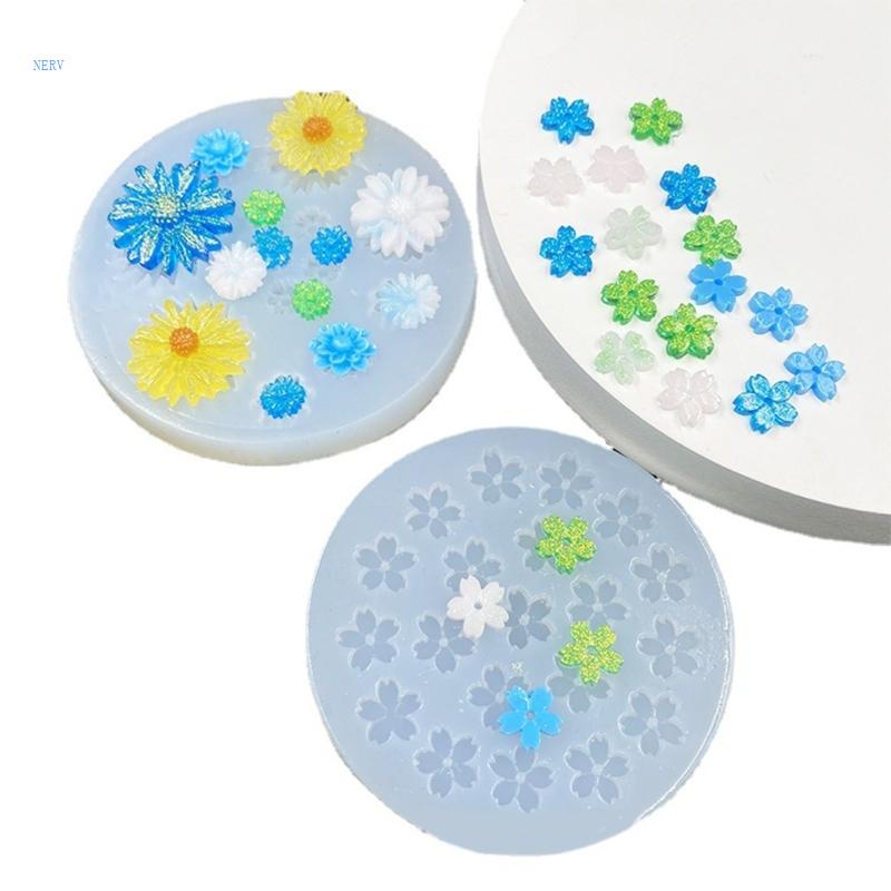 Khuôn Silicone Làm Móc Khóa / Trang Sức Hình Hoa Bằng Nhựa Resin