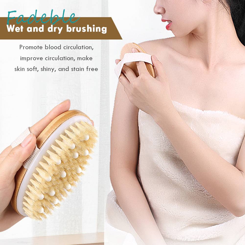 Bàn Chải Massage Lưng Bằng Gỗ Chống Trượt Tiện Dụng Cho Phòng Tắm