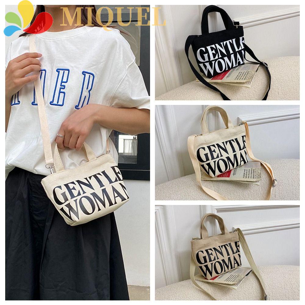 MIQUEL Túi Xách Canvas Mini In Chữ Thời Trang Nữ Tính