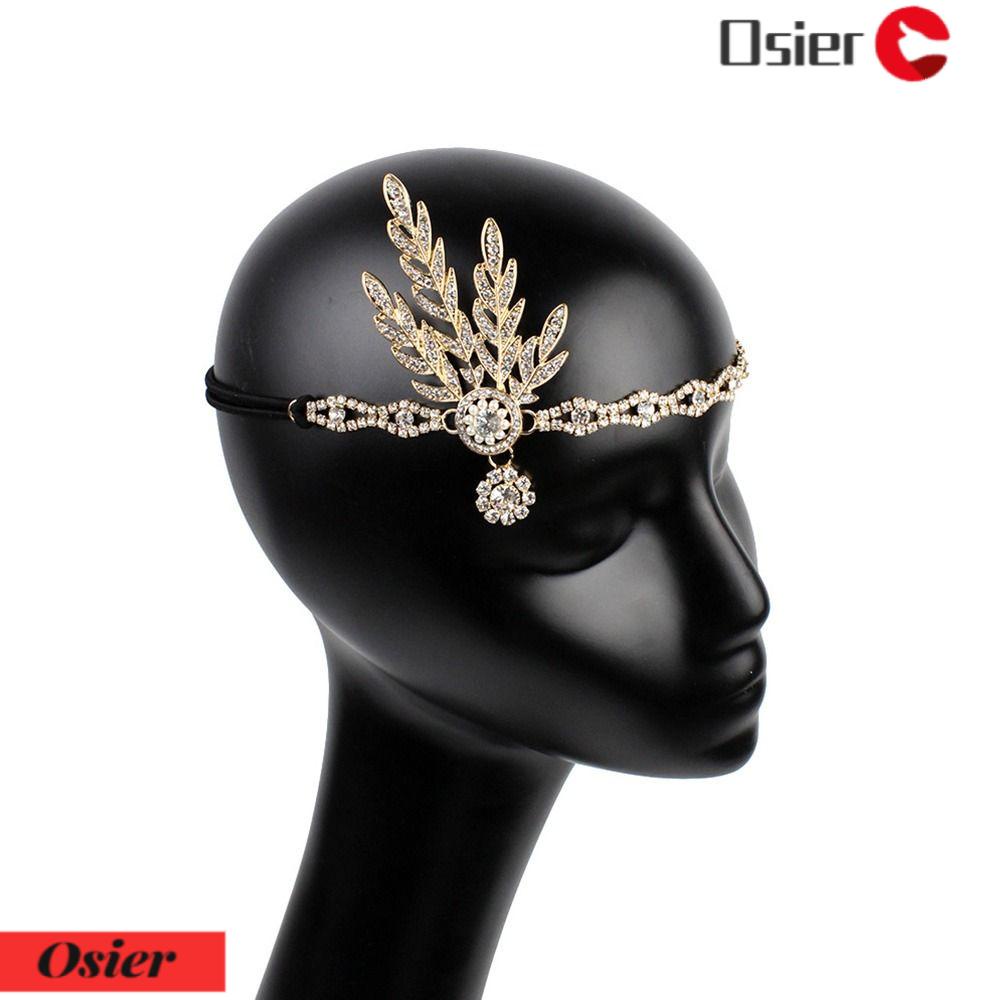 OSIER1 Băng Đô Cài Tóc Cô Dâu Co Giãn Phong Cách Vintage