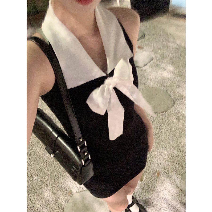 Đầm Ngắn Hai Dây Ôm Dáng Phong Cách Pháp Thời Trang Mùa Hè 2023 Mới