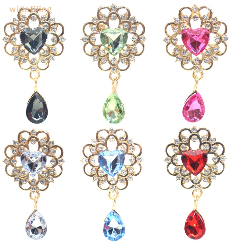 Bộ Thẻ Cài Áo Đính Đá Pha Lê Hình Giọt Nước Và Trái Tim Dùng Làm Quà Tặng