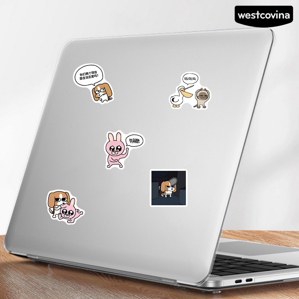 [WSTN]✎Bộ 73 Miếng Dán Hình Động Vật Hoạt Hình Bằng PVC Chống Nước Có Thể Tháo Gỡ Cho Điện Thoại