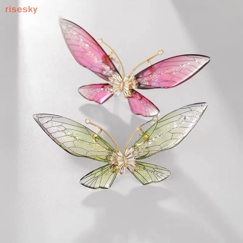 Ghim Cài Áo Hình Bướm Bằng Acrylic Trong Suốt Thời Trang Cho Nữ