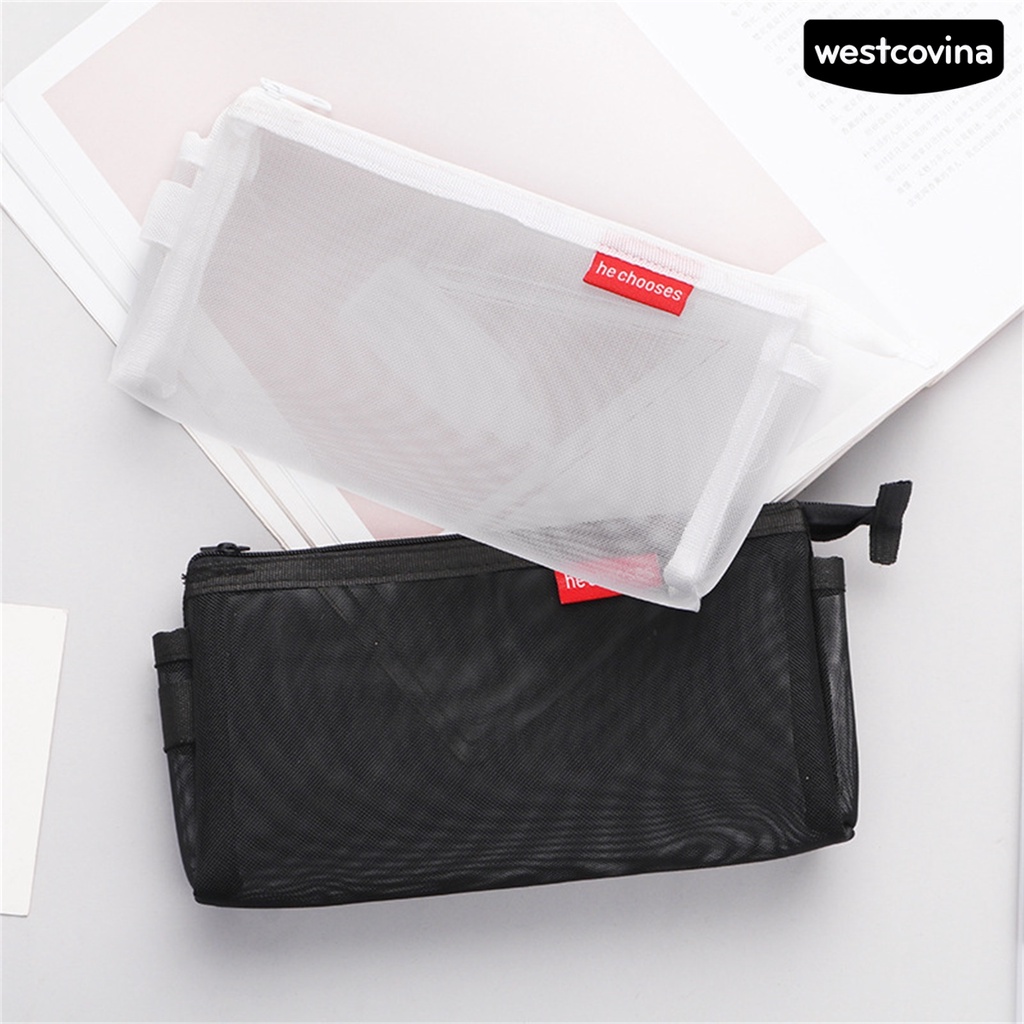 [WSTN]✎Túi Đựng Bút Bằng Lưới Trong Suốt Chống Bụi Sức Chứa Lớn