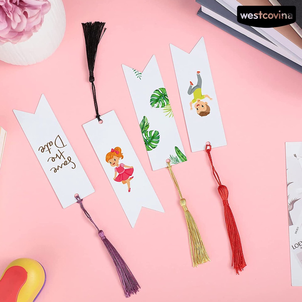 [WSTN]✎1 Bộ Đánh Dấu Sách Bằng Acrylic Trong Suốt Nhiều Màu Sắc Tua Rua Chưa Hoàn Thành
