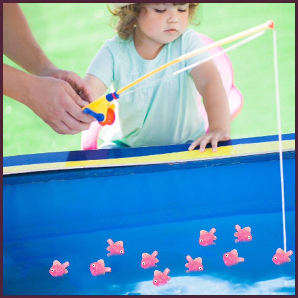 Set 10 Tượng Cá Vàng Mini Nhân Tạo Bằng Nhựa Mềm Trang Trí