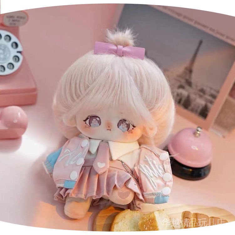 Búp Bê Nhồi Bông Cotton Tóc Dài Hình Hoa Anh Đào Dễ Thương
