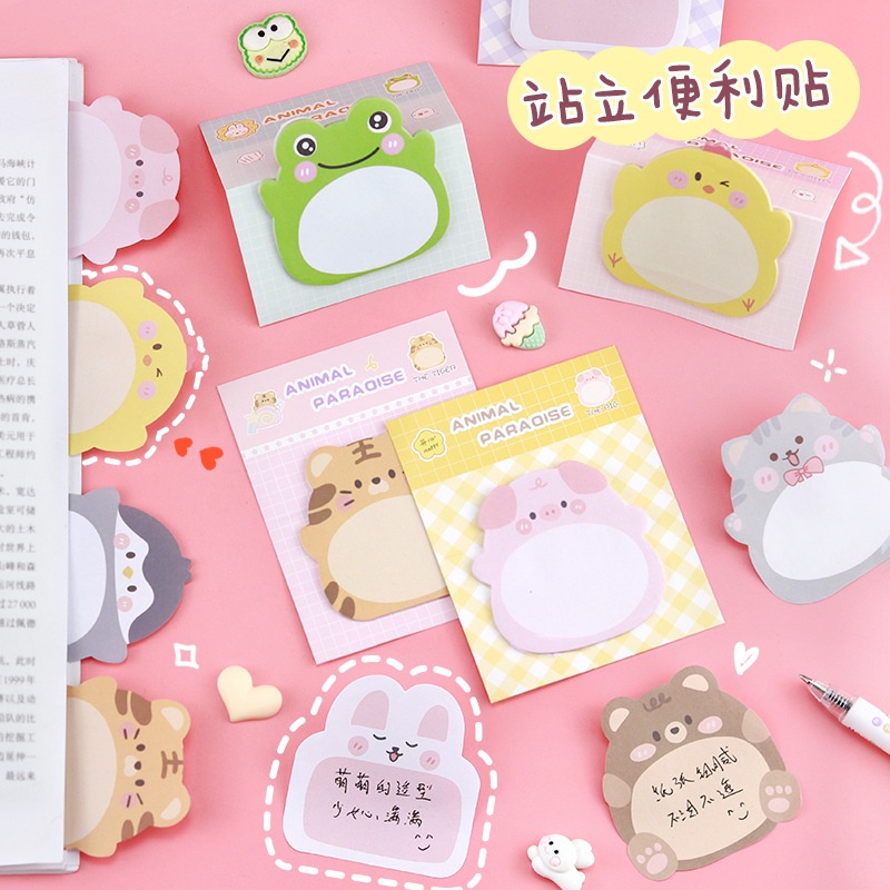 Giấy Dán Ghi Chú Hình Động Vật Hoạt Hình Dễ Thương