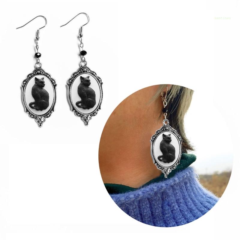 Bông Tai Hình Mèo Đen Thời Trang Dành Cho Nữ