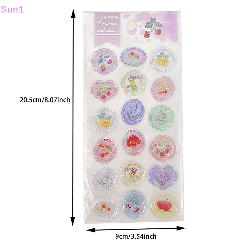 Sun1 &gt; 18 Tờ Nhãn Dán Niêm Phong DIY Trong Suốt Sáng Tạo Phong Cách Vintage