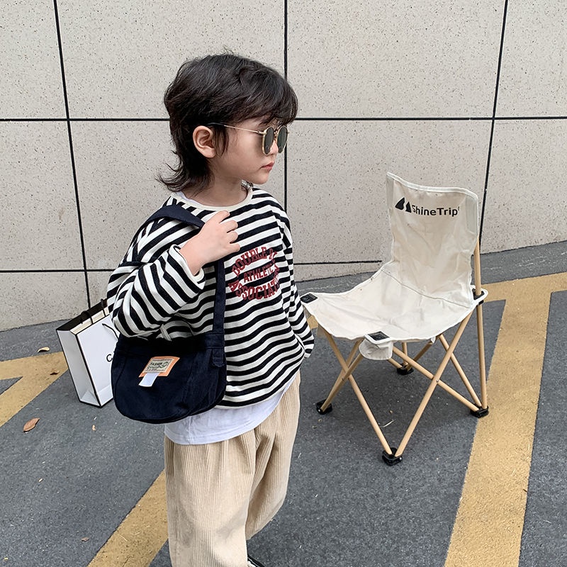 Túi Vải Canvas Đeo Chéo Thời Trang Đường Phố Dành Cho Bé Trai