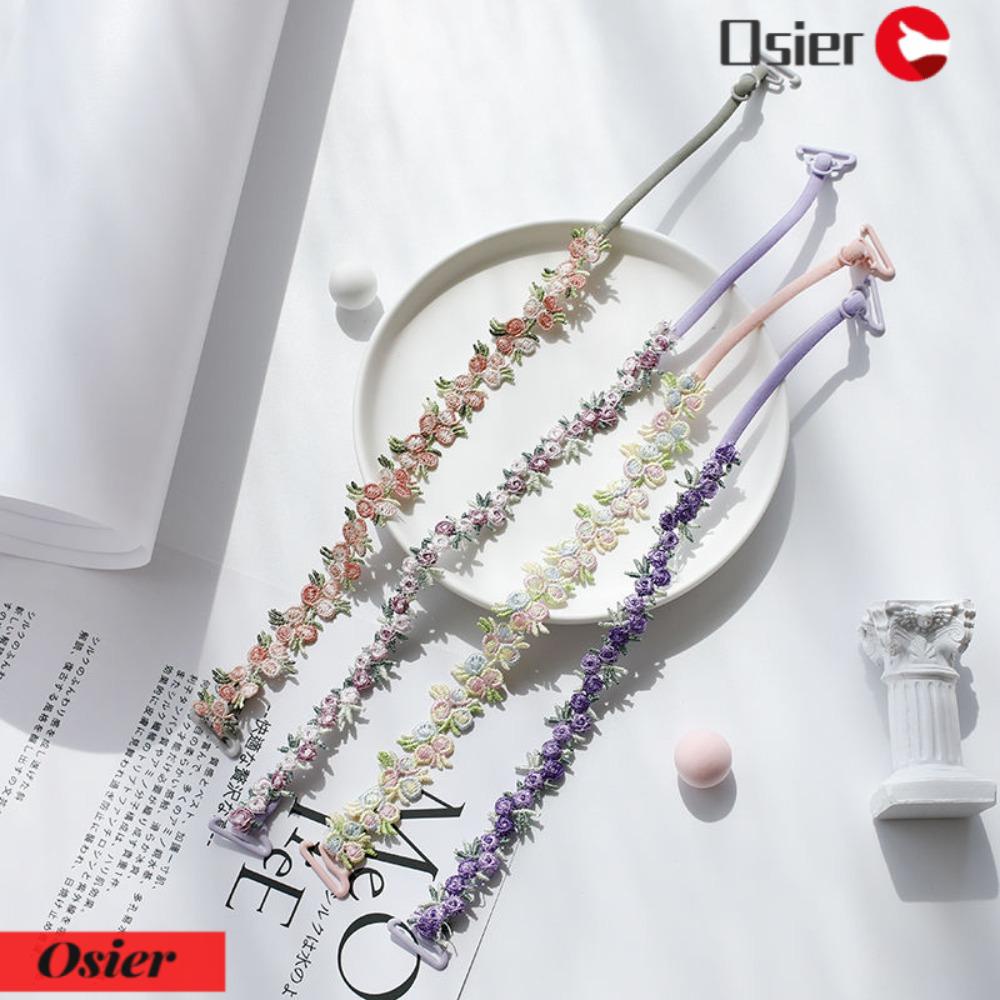 OSIER1 1 Cặp Dây Đeo Áo Ngực Bằng Polyester Mềm Co Giãn Chống Trượt Họa Tiết Hoa Dành Cho Tiệc Cưới