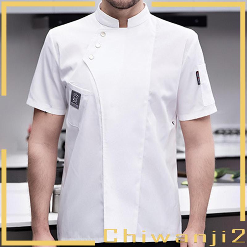 Áo Khoác Đầu Bếp Ngắn Tay Thoải Mái Thời Trang Unisex