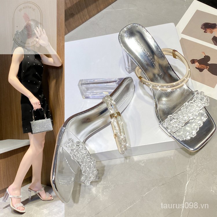 Dép Cao Su Đế Dày 6-8cm Thời Trang Thanh Lịch PU