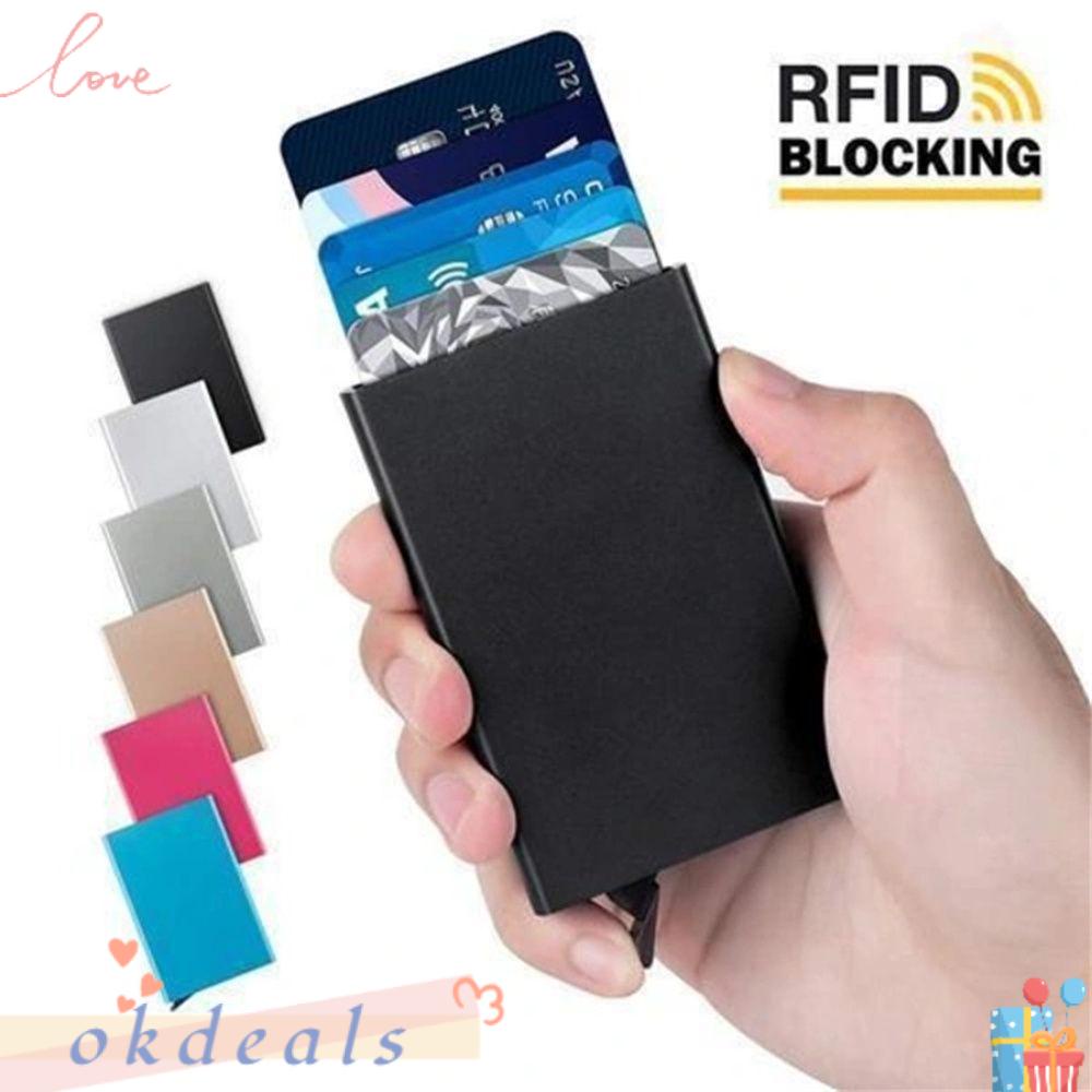 OKDEALS Ví Đựng Thẻ Bằng Hợp Kim Nhôm RFID Cao Cấp Cho Nam