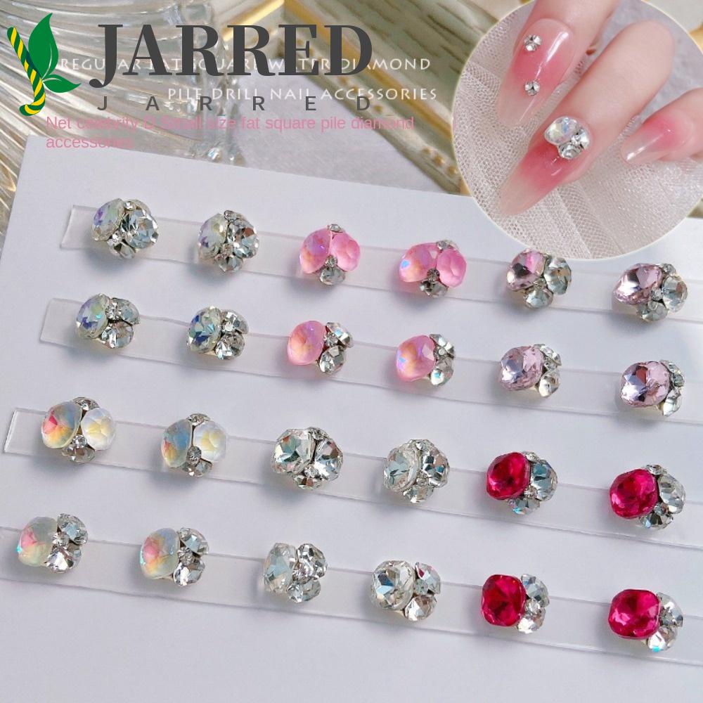 JARRED Hạt Đá Vuông 3D Trang Trí Móng Tay Thời Trang