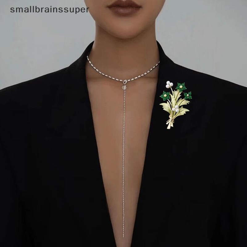 Smallbrainssuper Ghim Cài Áo Hình Cầu Đính Đá Phong Cách Âu Mỹ Thời Trang Cho Nữ SBS