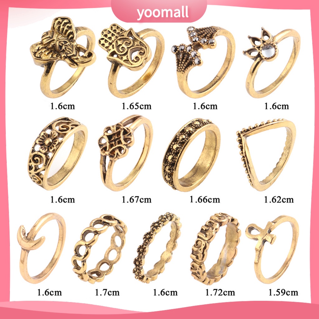 Nhẫn Hợp Kim Rỗng Phong Cách Vintage Tinh Tế Cho Nữ