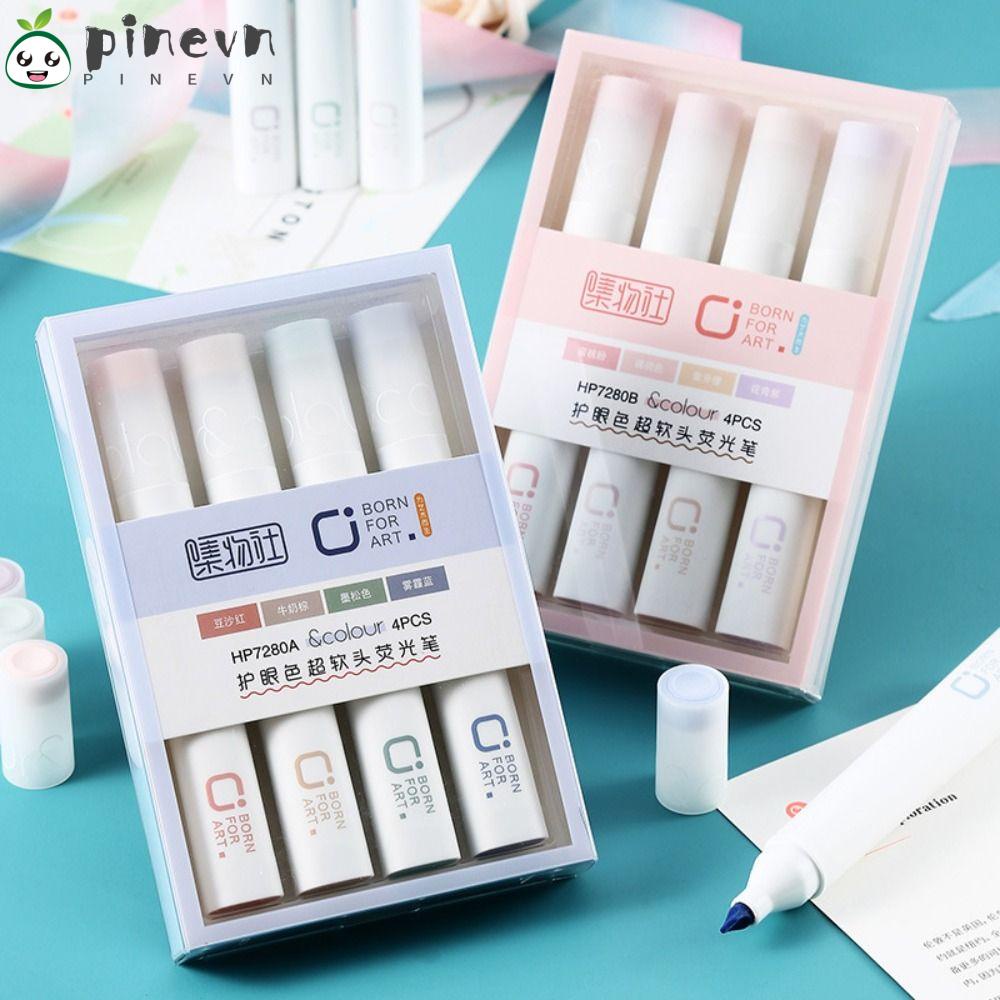 PINEVN Set 4 Bút Bắt Sáng Nhiều Màu Sắc Dùng Để Vẽ Graffiti