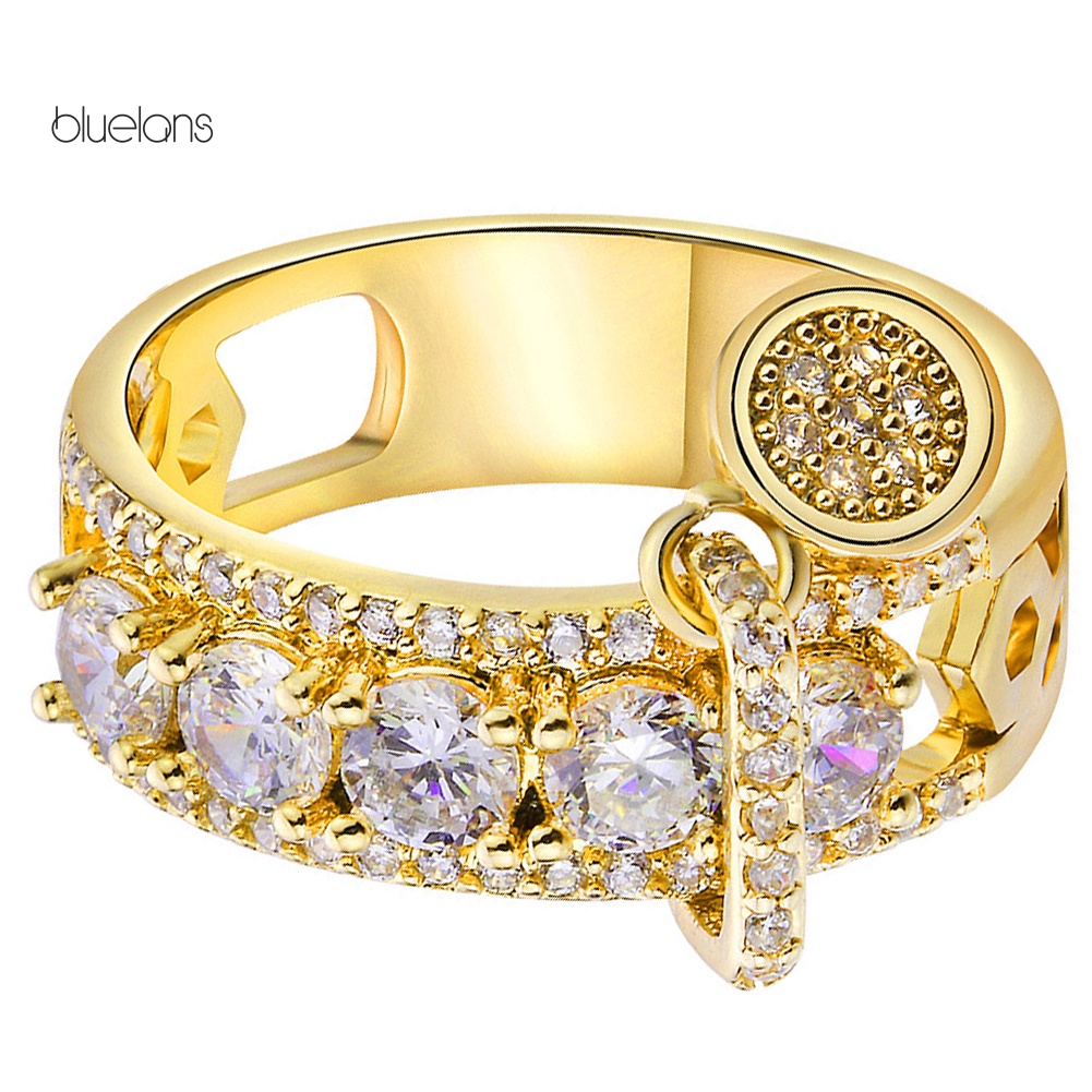 Nhẫn Đính Đá Zircon Tròn Sang Trọng Cho Nữ