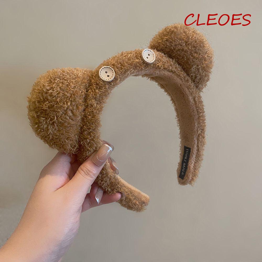 CLEOES Băng Đô Cài Tóc Hình Gấu Bông Dễ Thương Cho Nữ