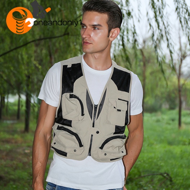 [COD] Áo Khoác Câu Cá Polyester Nhiều Túi Có Thể Tháo Rời Chống Thấm Nước