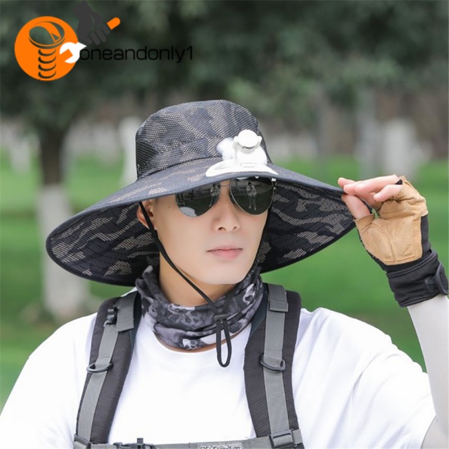 Mũ Chống Nắng Vành Rộng Kèm Quạt Che Mặt Và Cổ Tiện Dụng Cho Câu Cá / Thể Thao Ngoài Trời