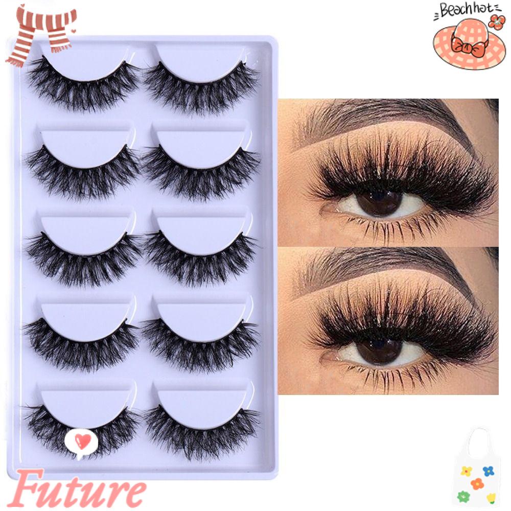 FUTURE Set 5 Cặp Lông Mi Giả Dày Và Dài Handmade Dành Cho Trang Điểm