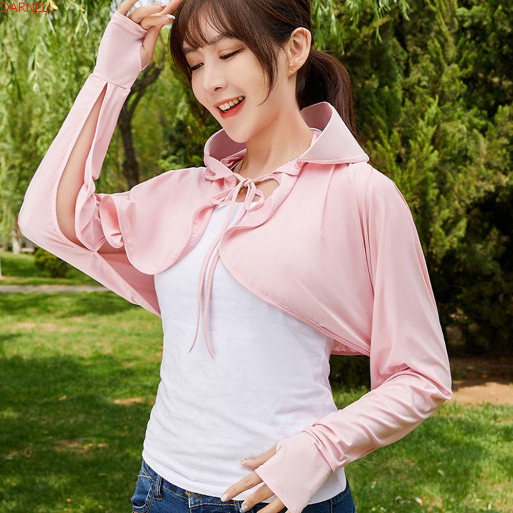 DARNELL Mũ Tai Bèo Vải Lụa Lạnh Mỏng Chống Tia UV Thời Trang Mùa Hè Cho Nữ