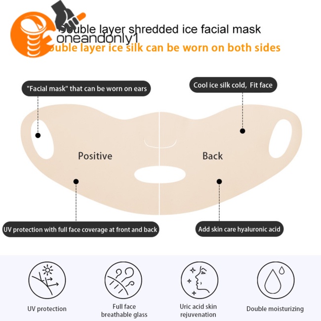 [COD] Khẩu Trang Chống Nắng Thoáng Khí Hai Lớp Bằng Lụa Lạnh Có Thể Giặt Rửa Tái