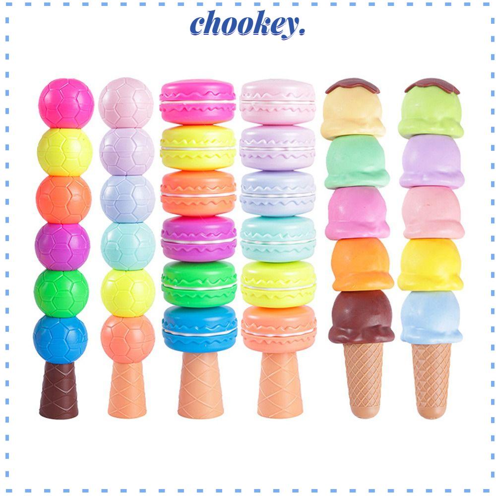 CHOOKEY Hộp Bút Dạ Quang Hình Quả Bóng / Kem / Macaron 5 Màu Sắc Làm Quà Tặng Cho Học Sinh / Văn Phòng