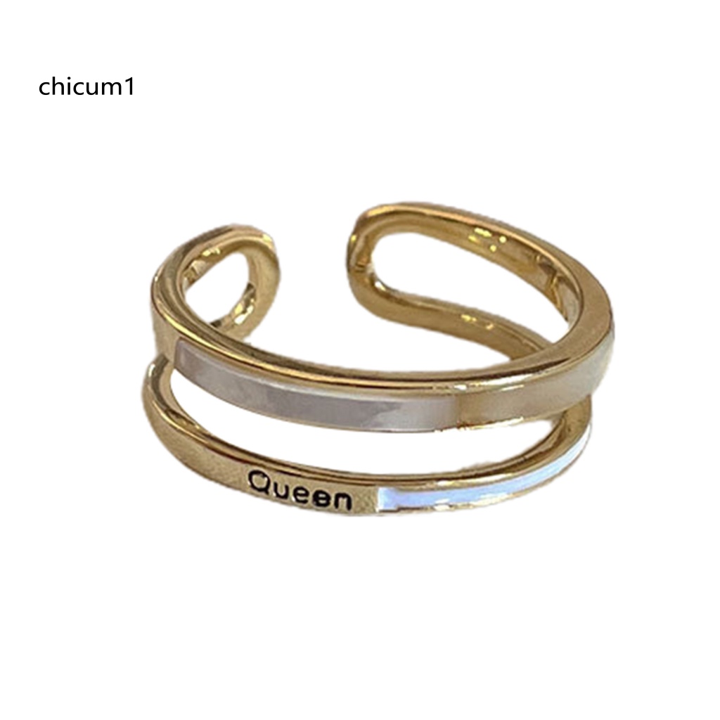 Nhẫn Đeo Ngón Tay CC Kiểu Hình Học Phong Cách Nhật Bản Tinh Tế Có Thể Điều Chỉnh