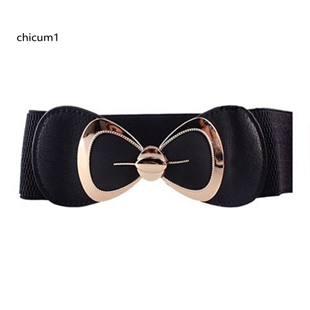 Thắt Lưng Giả Da Khóa Kim Loại Hình Nơ Thời Trang Cho Nữ